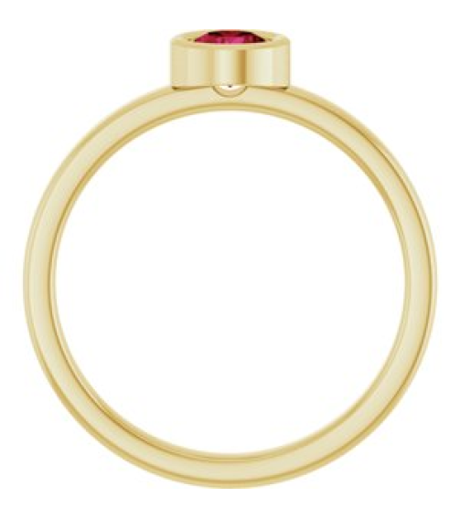 71806 Ring Set 14K Yellow Lab-Grown Ruby Round 4.5 Mm Polished Lab-Grown Ruby Ring