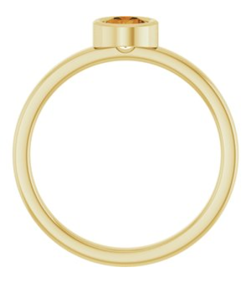 71806 Ring Set 14K Yellow Natural Citrine Round 4.5 Mm Polished Natural Citrine Ring