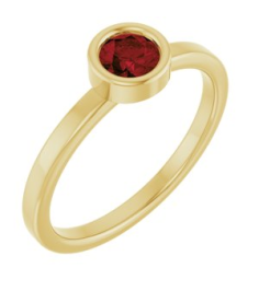 71806 Ring Set 14K Yellow Natural Mozambique Garnet Round 4.5 Mm Polished Natural Mozambique Garnet Ring