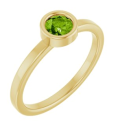 71806 Ring Set 14K Yellow Natural Peridot Round 4.5 Mm Polished Natural Peridot Ring