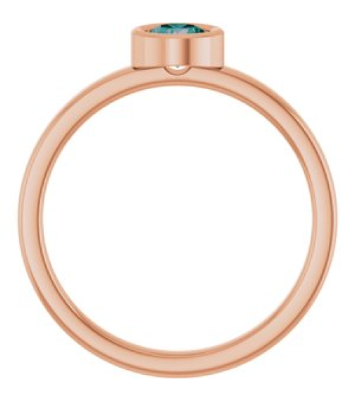 71806 Ring Set 14K Rose Lab-Grown Alexandrite Round 4.5 Mm Polished Lab-Grown Alexandrite Ring