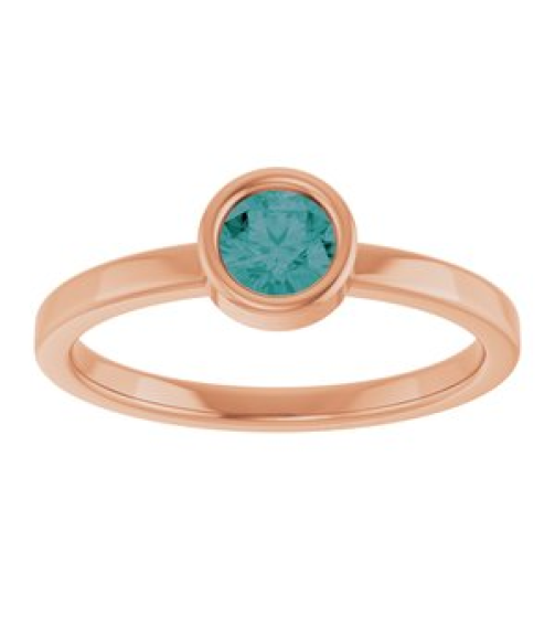 71806 Ring Set 14K Rose Lab-Grown Alexandrite Round 4.5 Mm Polished Lab-Grown Alexandrite Ring