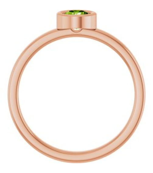 71806 Ring Set 14K Rose Natural Peridot Round 4.5 Mm Polished Natural Peridot Ring