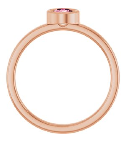 71806 Ring Set 14K Rose Natural Pink Tourmaline Round 4.5 Mm Polished Natural Pink Tourmaline Ring