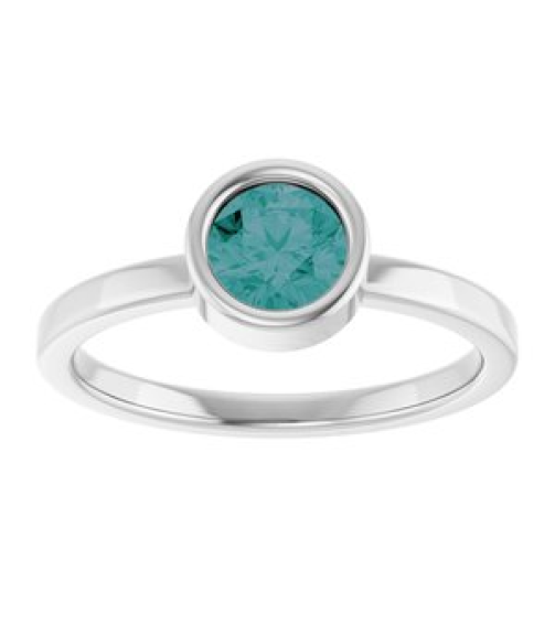 71806 Ring Set 14K White Lab-Grown Alexandrite Round 5.5 Mm Polished Lab-Grown Alexandrite Ring