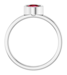 71806 Ring Set 14K White Lab-Grown Ruby Round 5.5 Mm Polished Lab-Grown Ruby Ring