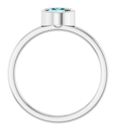 71806 Ring Set 14K White Natural Blue Zircon Round 5.5 Mm Polished Natural Blue Zircon Ring