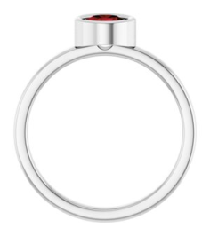 71806 Ring Set 14K White Natural Mozambique Garnet Round 5.5 Mm Polished Natural Mozambique Garnet Ring