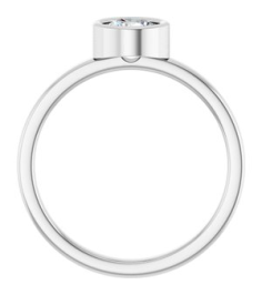 71806 Ring Set 14K White Natural White Sapphire Round 5.5 Mm Polished Natural White Sapphire Ring