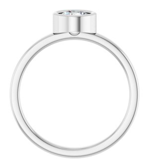 71806 Ring Set 14K White Natural White Sapphire Round 5.5 Mm Polished Natural White Sapphire Ring