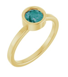 71806 Ring Set 14K Yellow Lab-Grown Alexandrite Round 5.5 Mm Polished Lab-Grown Alexandrite Ring
