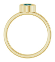 71806 Ring Set 14K Yellow Lab-Grown Alexandrite Round 5.5 Mm Polished Lab-Grown Alexandrite Ring