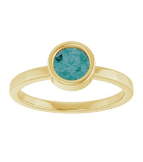 71806 Ring Set 14K Yellow Lab-Grown Alexandrite Round 5.5 Mm Polished Lab-Grown Alexandrite Ring