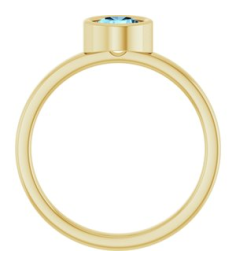 71806 Ring Set 14K Yellow Natural Aquamarine Round 5.5 Mm Polished Natural Aquamarine Ring
