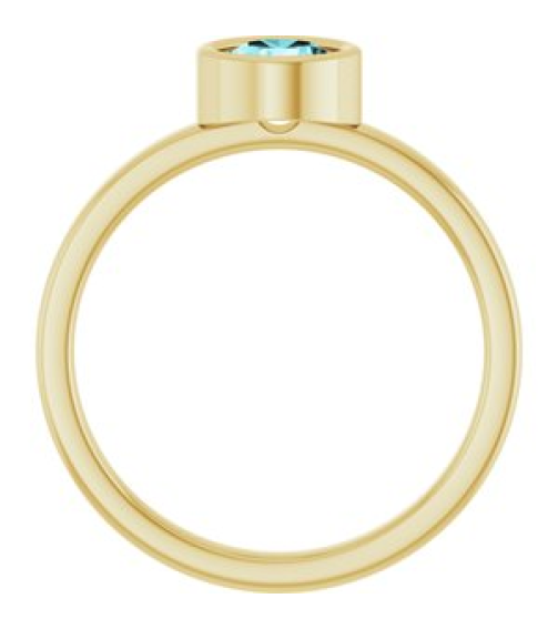 71806 Ring Set 14K Yellow Natural Blue Zircon Round 5.5 Mm Polished Natural Blue Zircon Ring