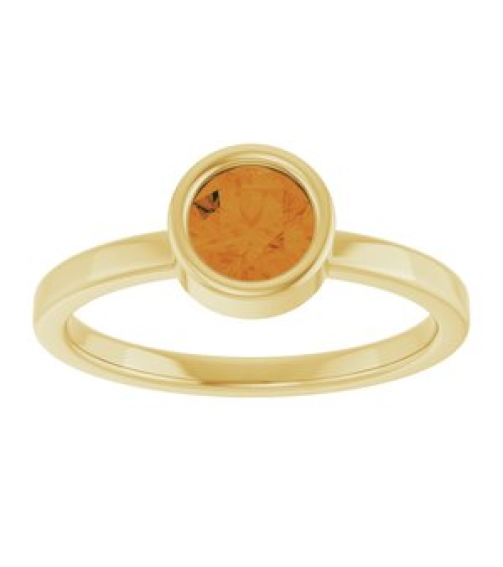 71806 Ring Set 14K Yellow Natural Citrine Round 5.5 Mm Polished Natural Citrine Ring
