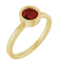 71806 Ring Set 14K Yellow Natural Mozambique Garnet Round 5.5 Mm Polished Natural Mozambique Garnet Ring