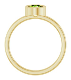 71806 Ring Set 14K Yellow Natural Peridot Round 5.5 Mm Polished Natural Peridot Ring