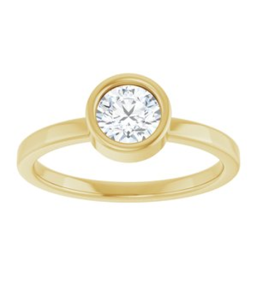 71806 Ring Set 14K Yellow Natural White Sapphire Round 5.5 Mm Polished Natural White Sapphire Ring