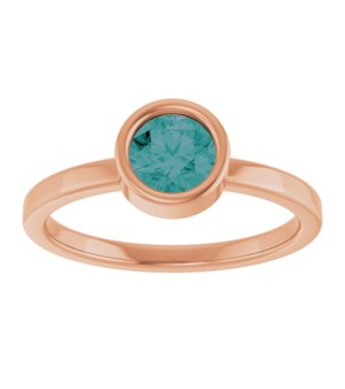71806 Ring Set 14K Rose Lab-Grown Alexandrite Round 5.5 Mm Polished Lab-Grown Alexandrite Ring