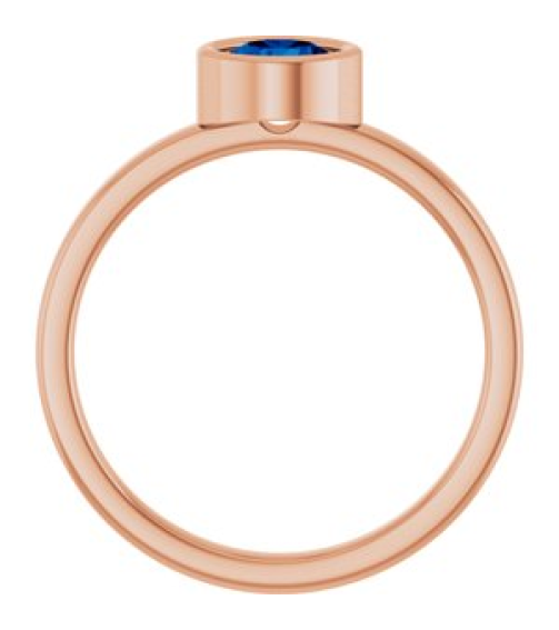 71806 Ring Set 14K Rose Lab-Grown Blue Sapphire Round 5.5 Mm Polished Lab-Grown Blue Sapphire Ring