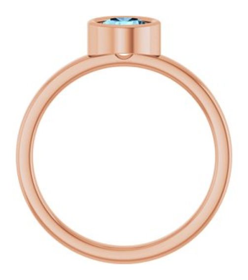 71806 Ring Set 14K Rose Natural Aquamarine Round 5.5 Mm Polished Natural Aquamarine Ring