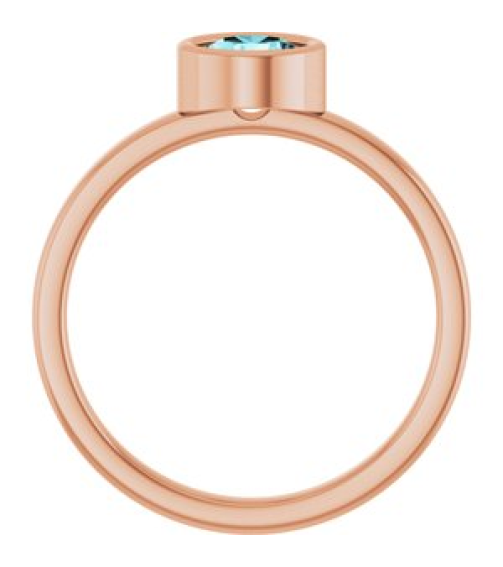 71806 Ring Set 14K Rose Natural Blue Zircon Round 5.5 Mm Polished Natural Blue Zircon Ring