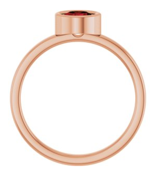 71806 Ring Set 14K Rose Natural Mozambique Garnet Round 5.5 Mm Polished Natural Mozambique Garnet Ring