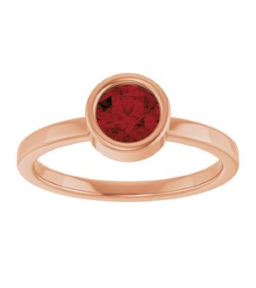 71806 Ring Set 14K Rose Natural Mozambique Garnet Round 5.5 Mm Polished Natural Mozambique Garnet Ring