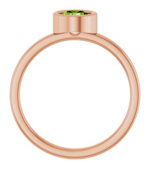 71806 Ring Set 14K Rose Natural Peridot Round 5.5 Mm Polished Natural Peridot Ring