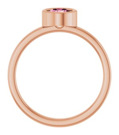 71806 Ring Set 14K Rose Natural Pink Tourmaline Round 5.5 Mm Polished Natural Pink Tourmaline Ring
