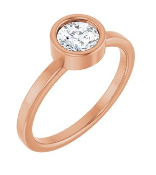 71806 Ring Set 14K Rose Natural White Sapphire Round 5.5 Mm Polished Natural White Sapphire Ring