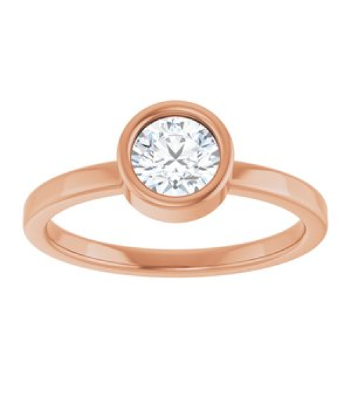 71806 Ring Set 14K Rose Natural White Sapphire Round 5.5 Mm Polished Natural White Sapphire Ring