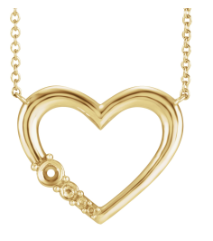 87083 Necklace 14K Yellow Unset 1-Stone Round 3 Mm 16 In Polished Family Necklace Mounting