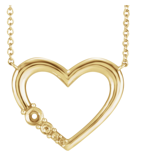 87083 Necklace 14K Yellow Unset 1-Stone Round 3 Mm 16 In Polished Family Necklace Mounting