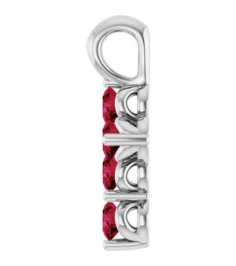R42363 Pendant Platinum Set Natural Ruby Round 2 Mm 11.5 X 6.1 Mm Polished Natural Ruby Cross Pendant