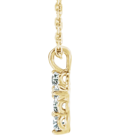 R42363 Necklace 14K Yellow Set Natural Diamond Round 2Mm 16 Ctw I1, G-H 11.5 X 6.1 Mm Polished 16 Ctw Natural Diamond Cross 16-18 In Necklace