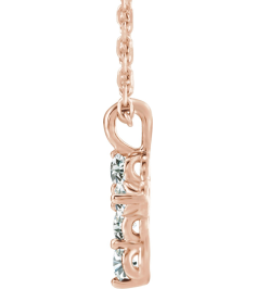 R42363 Necklace 14K Rose Set Natural Diamond Round 2Mm 16 Ctw I1, G-H 11.5 X 6.1 Mm Polished 16 Ctw Natural Diamond Cross 16-18 In Necklace