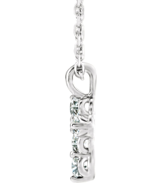 R42363 Necklace Platinum Set Natural Diamond Round 2Mm 16 Ctw I1, G-H 11.5 X 6.1 Mm Polished 16 Ctw Natural Diamond Cross 16-18 In Necklace