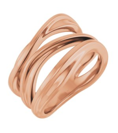 52079 Ring 14K Rose Polished Negative Space Ring