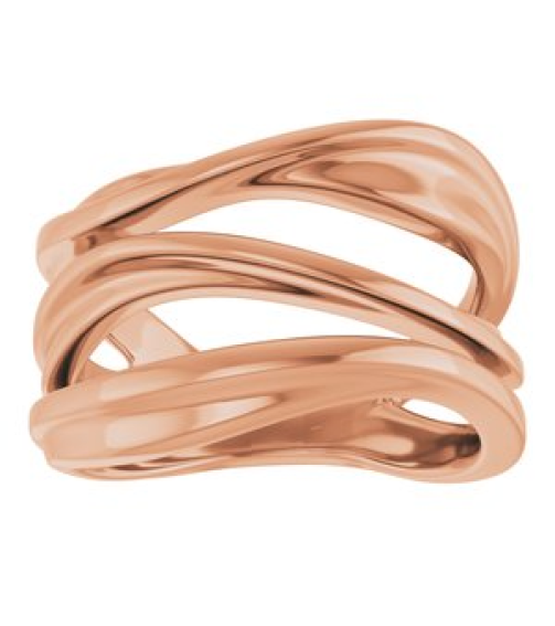 52079 Ring 14K Rose Polished Negative Space Ring
