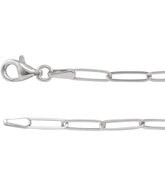 Ch1094 14K White Paperclip-Style 2.6 Mm 24 In Lobster Clasp Polished Paperclip-Style Chain