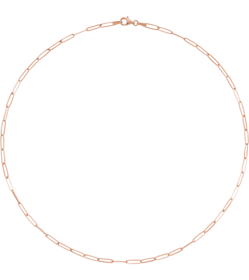 Ch1094 14K Rose Paperclip-Style 2.6 Mm 16 In Lobster Clasp Polished Paperclip-Style Chain
