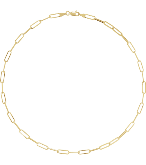 Ch1095 14K Yellow Paperclip-Style 3.85 Mm 16 In Lobster Clasp Polished Paperclip-Style Chain