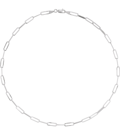 Ch1095 14K White Paperclip-Style 3.85 Mm 16 In Lobster Clasp Polished Paperclip-Style Chain