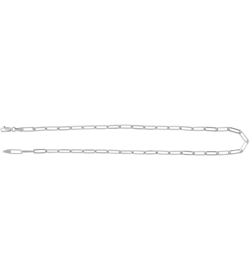 Ch1095 14K White Paperclip-Style 3.85 Mm 20 In Lobster Clasp Polished Paperclip-Style Chain
