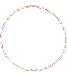 Ch1095 14K Rose Paperclip-Style 3.85 Mm 16 In Lobster Clasp Polished Paperclip-Style Chain