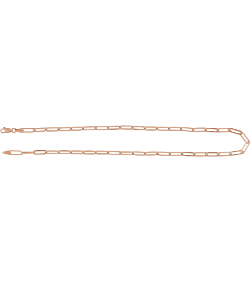 Ch1095 14K Rose Paperclip-Style 3.85 Mm 20 In Lobster Clasp Polished Paperclip-Style Chain