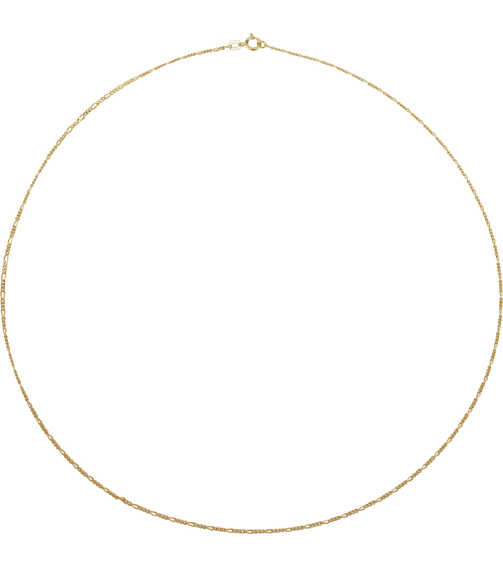 Ch1098 14K Yellow Figaro 1.28 Mm 20 In Spring Ring Polished Figaro Chain
