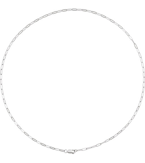 Ch1099 14K White Paperclip-Style 2.1 Mm 24 In Lobster Clasp Polished Paperclip-Style Chain